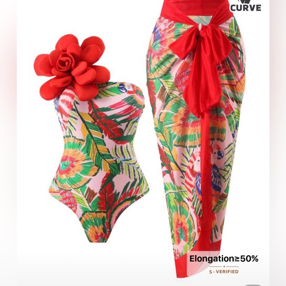 Swim Oasis Plus Size One-Piece Swimsuit With Random Print Summer